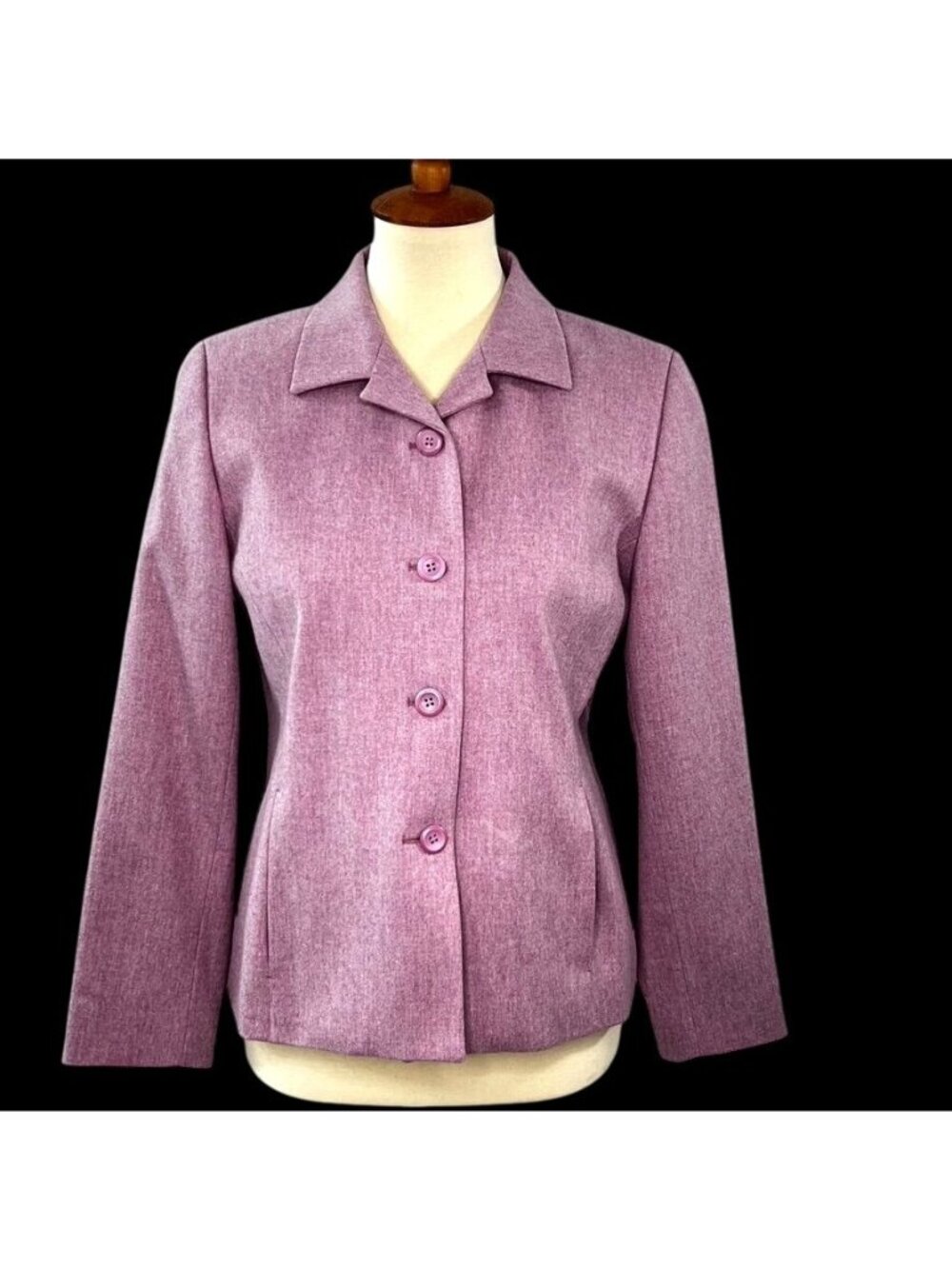 Pendleton 2-Piece Lined Suit Blazer w Pants Womens Sz 6P 100% Virgin Wool Pink